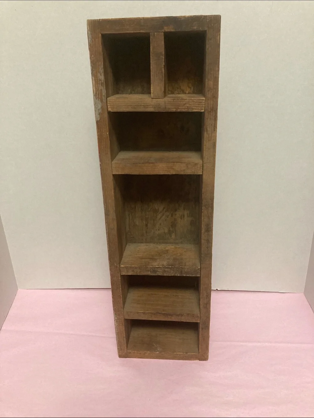 Antique handmade wood shelf free standing  collectibles miniatures primitive
